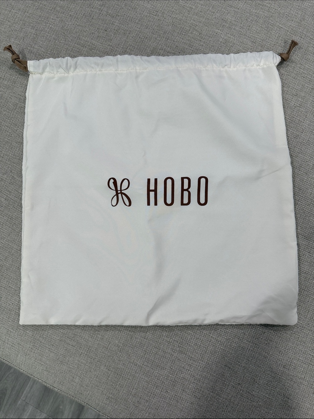 HOBO Cream Storage Dust Bag with Brown Logo